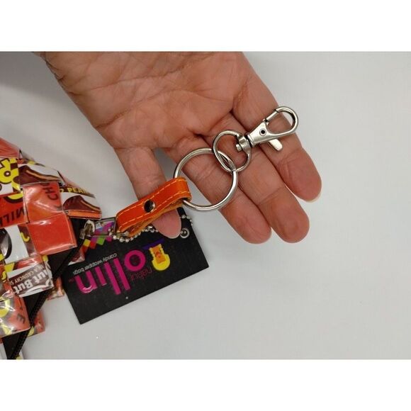 Nahui Ollin Wristlet Small Orange Candy Wrapper Bag - Picture 9 of 12